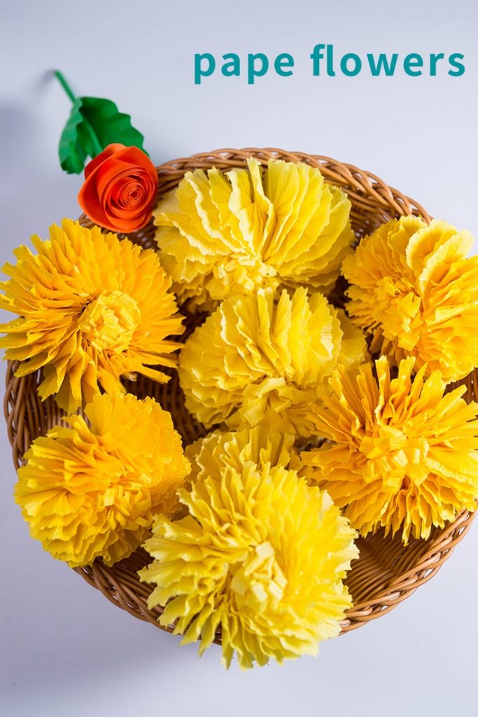 how to make a marigold paper flower
