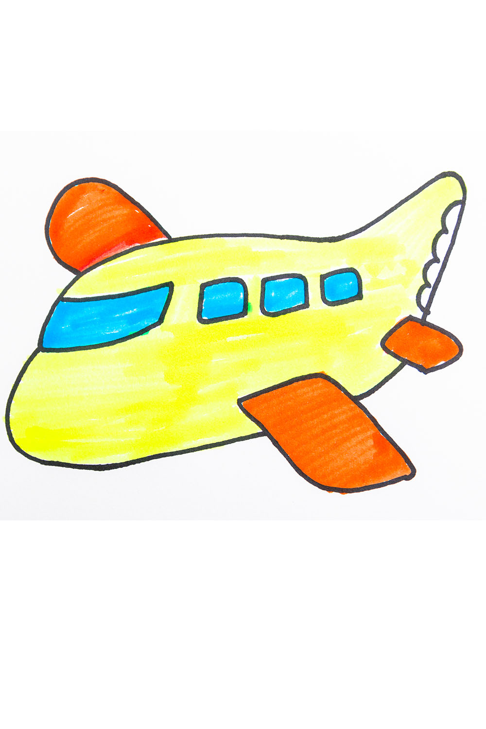 How to draw a plane for kids