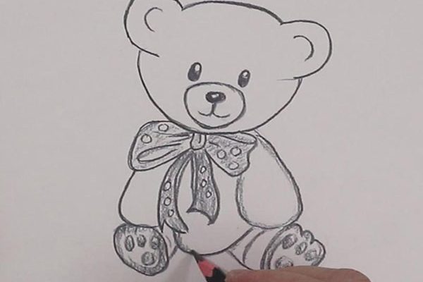 how to draw cute teddy bear easy