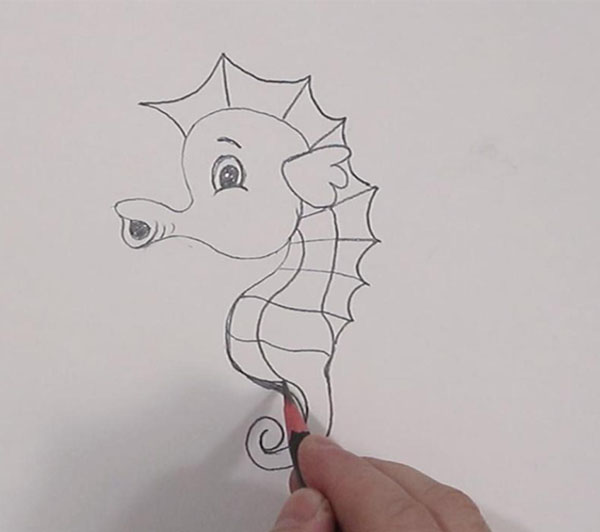 How To Draw A Cute Seahorse Easy