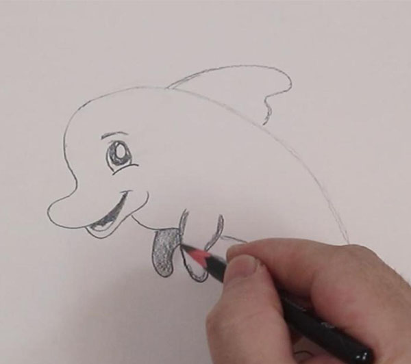 how to draw a cute dolphin easy