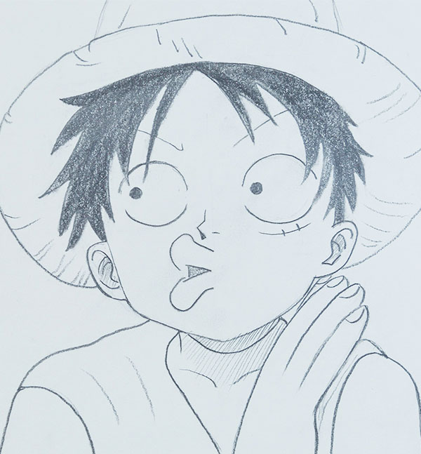 how to draw funny luffy | step by step