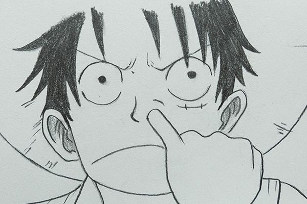 how to draw luffy funny face
