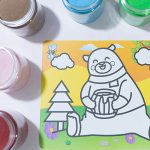 How to draw and color a bear with colored sand