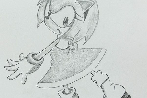 How to draw Amy Rose easy