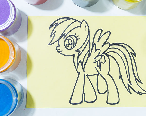 Coloring sand Painting Rainbow Dash