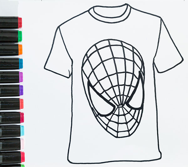 spiderman T-Shirt Coloring Pages