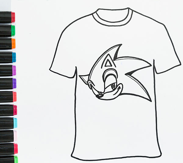 Sonic T-Shirt Coloring Pages
