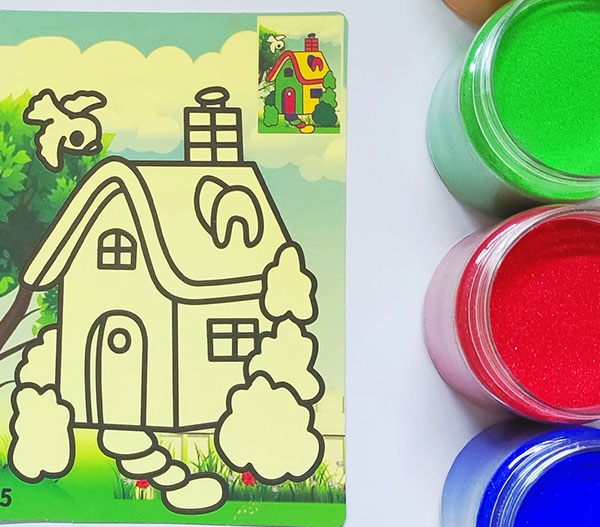 Coloring sand painting to decorate beautiful house