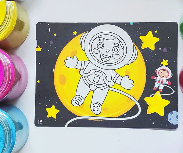 coloring sand pictures astronaut